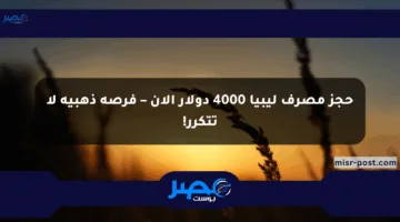 حجز مصرف ليبيا 4000 دولار الآن – فرصة ذهبية لا تتكرر!